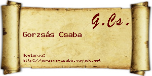 Gorzsás Csaba névjegykártya